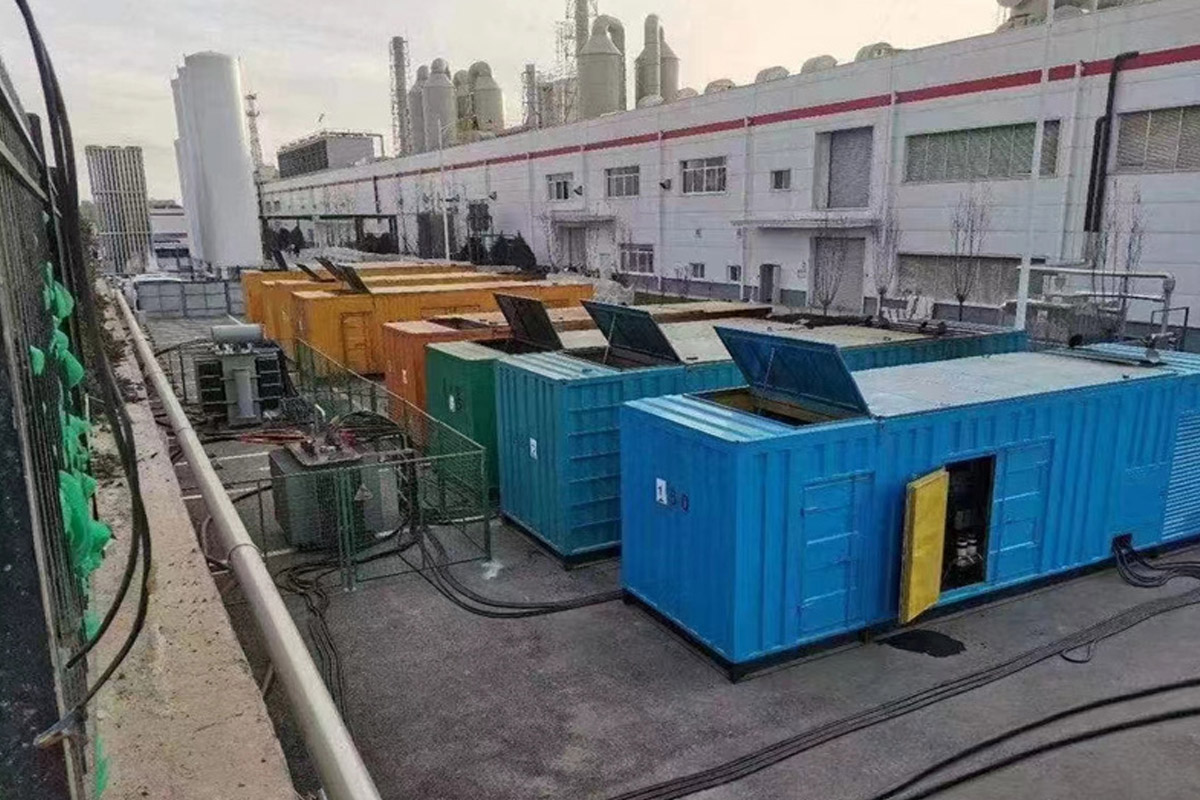 百色发电机租赁施工现场